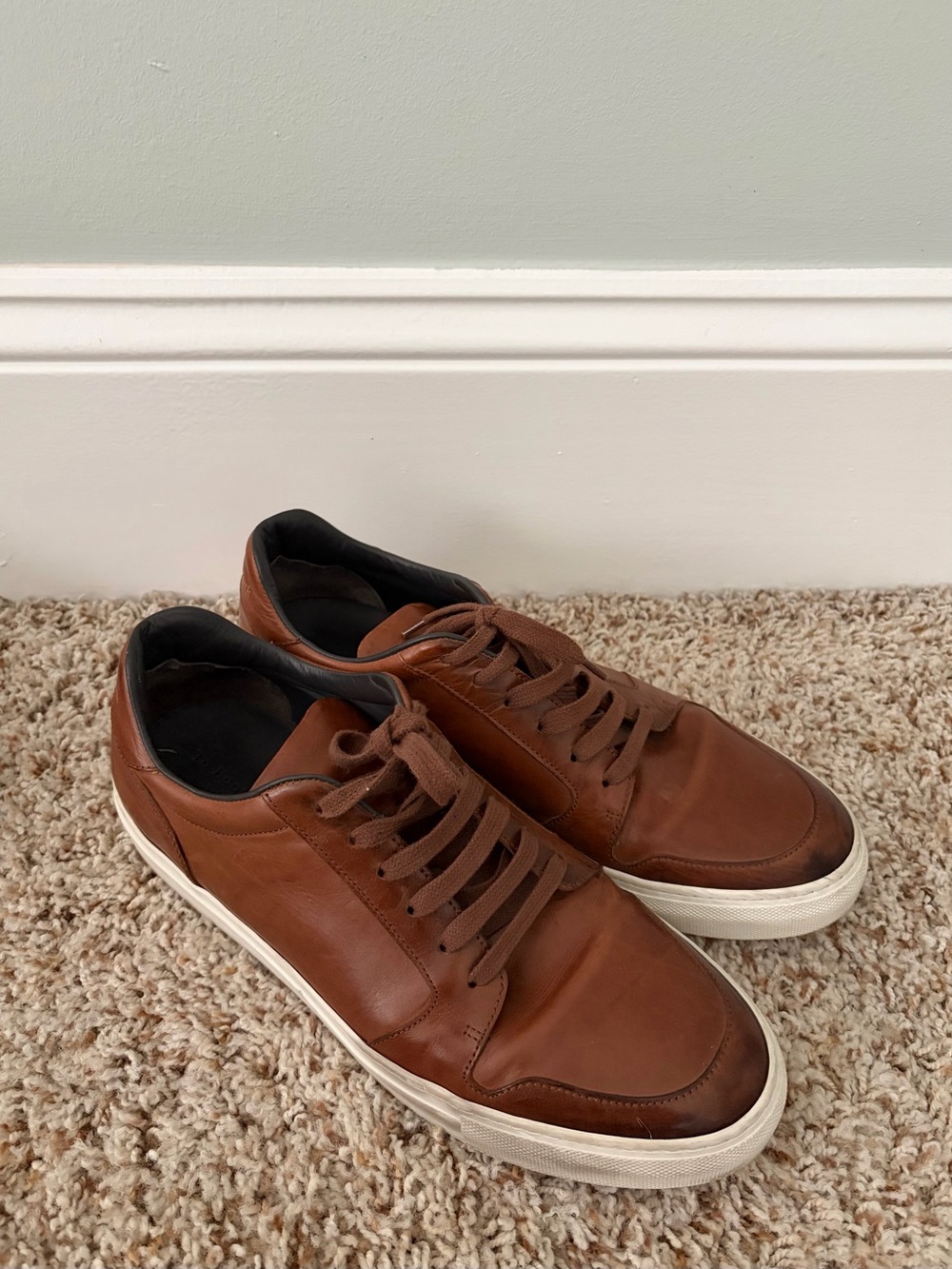 To Boot New York Men's Brown Leather Casual Sneakers